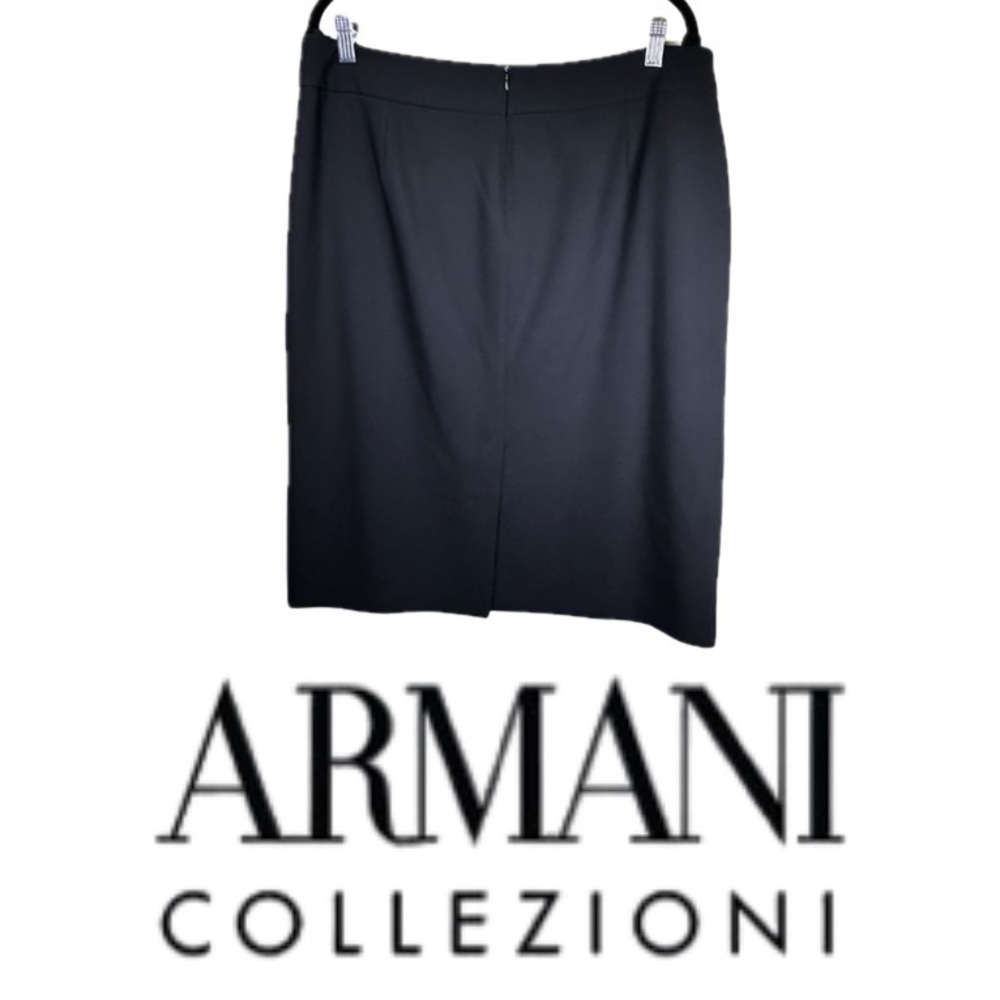 ARMANI COLLEZIONI | NWT  Navy Blue Virgin Wool Above The Knee Skirt Size 12